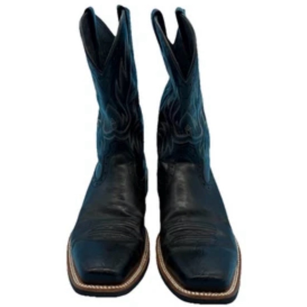 Ariat Mens Sport Leather Wide Square Toe Western Cowboy Boot Black 10D - Picture 3 of 7